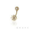 316L SURGICAL STEEL MULTI CZ FLOWER NON DANGLE BELLY BUTTON NAVEL RING 
